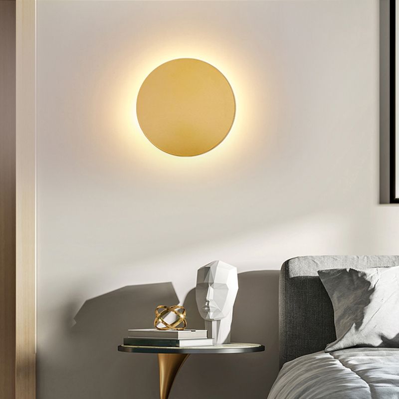 RadiantHalo - Sleek Round Wall Lamp for a Cozy Bedside or Living Room Glow