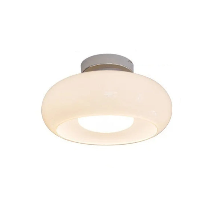 Golden Halo Circular Glass Ceiling Fixture - Elegant Illumination for Any Space