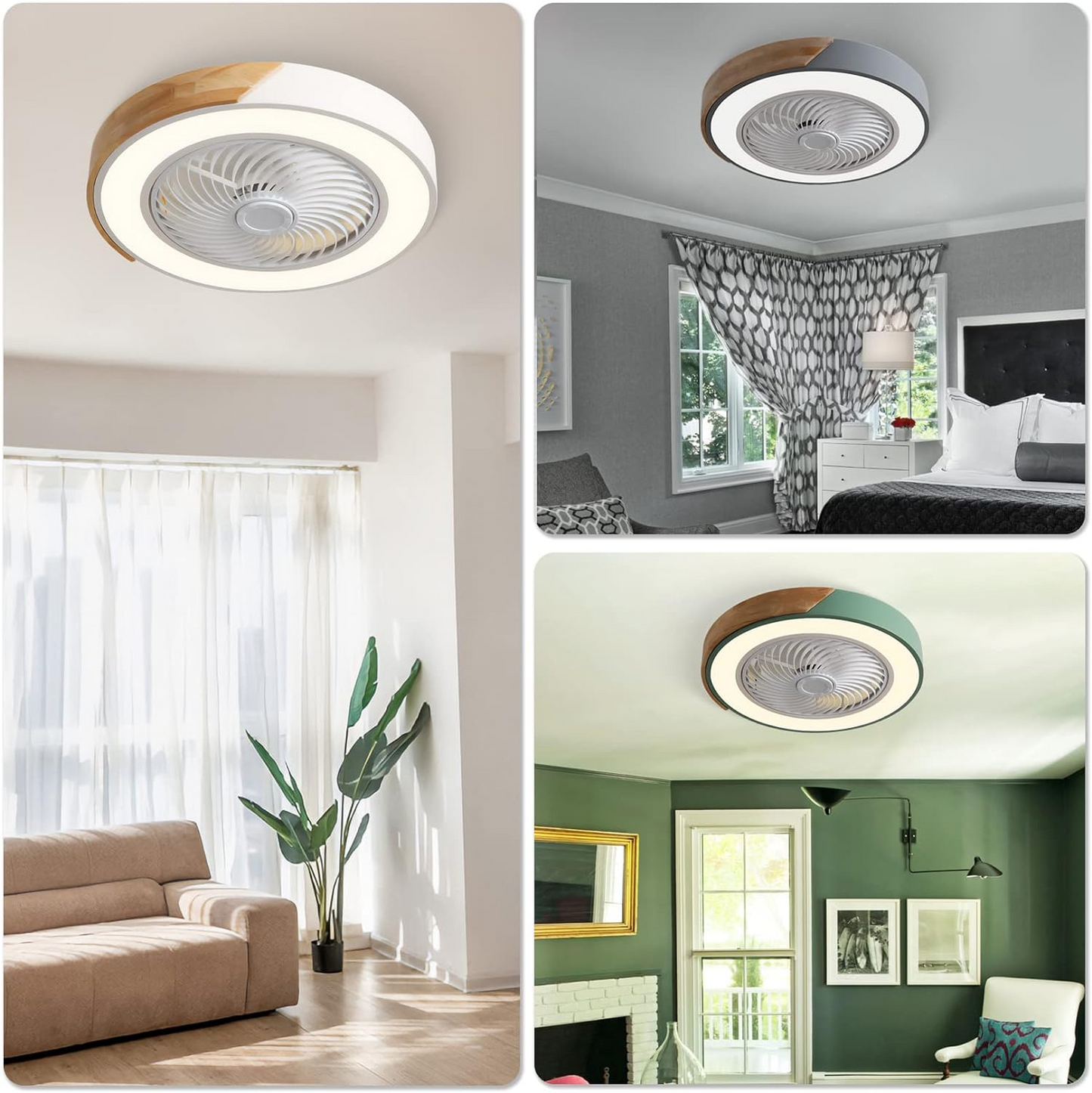 BREEZELUX – Modern Wooden Ceiling Fan with LED Light