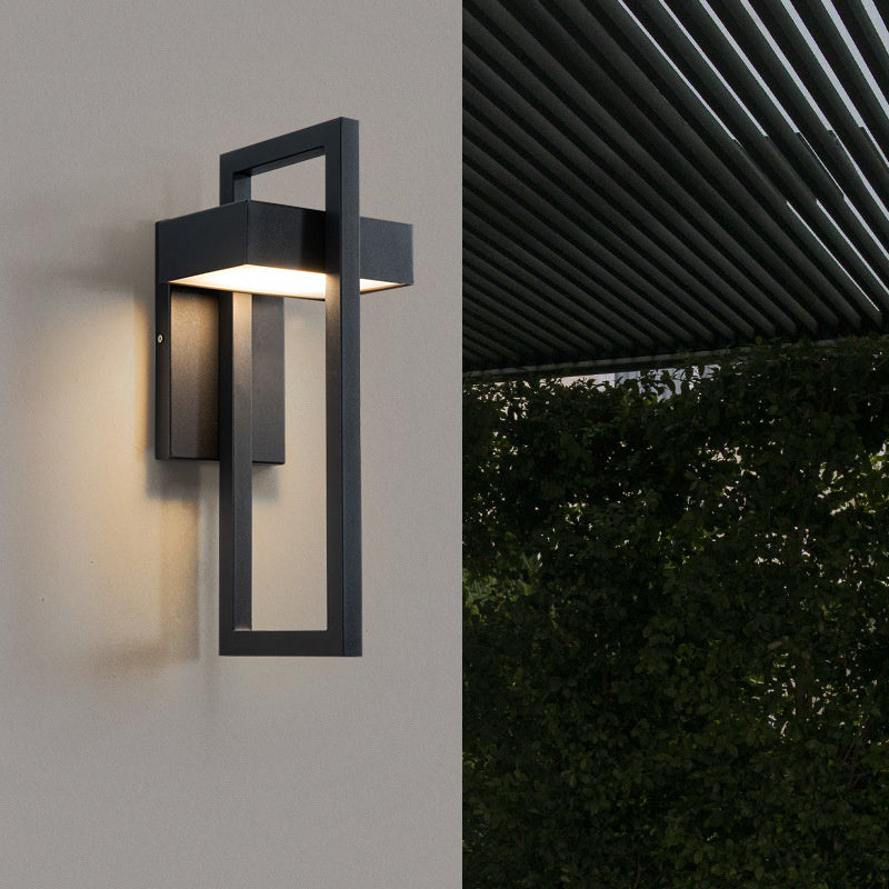Variant image for Modern Outdoor Wall Light with IP65 Waterproof Rating - Adjustable 3000K/6000K LED Exterior Wall Lantern in Black-4