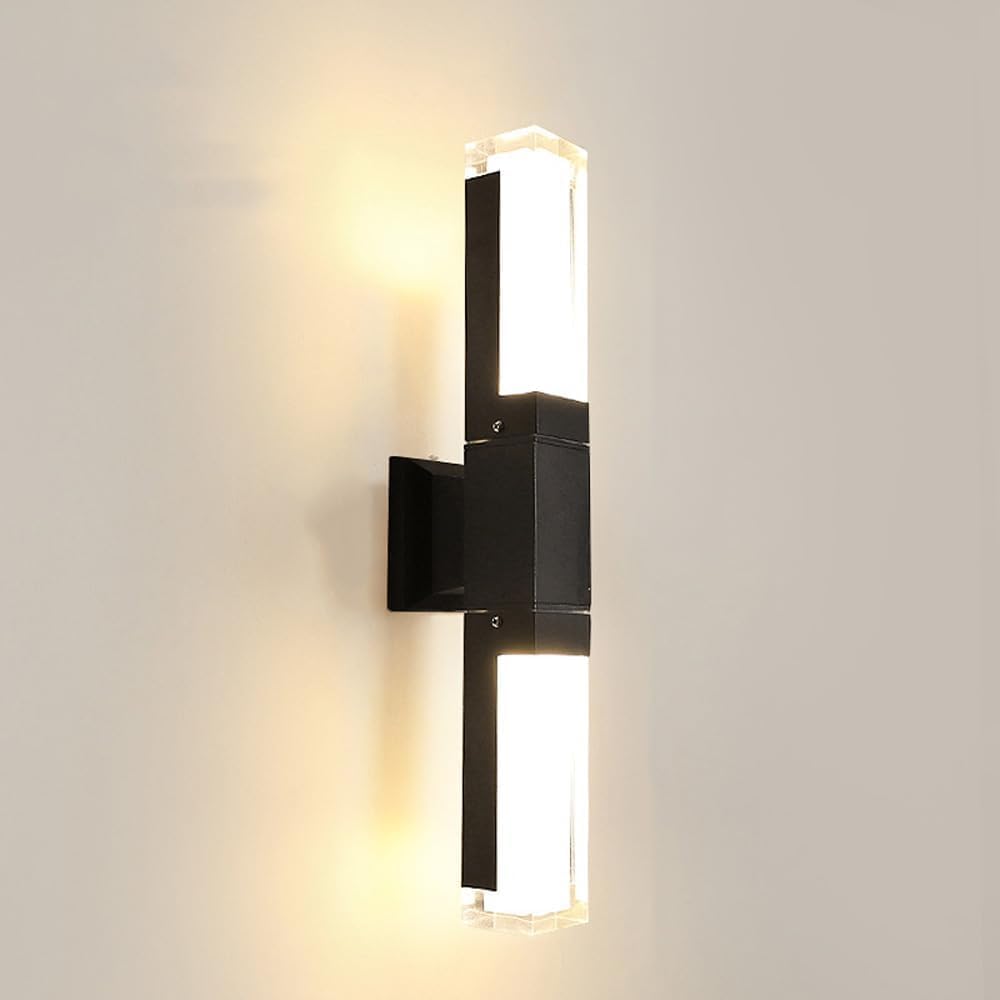 Contemporary Black Aluminum LED Outdoor Wall Lights – IP65 Waterproof Design