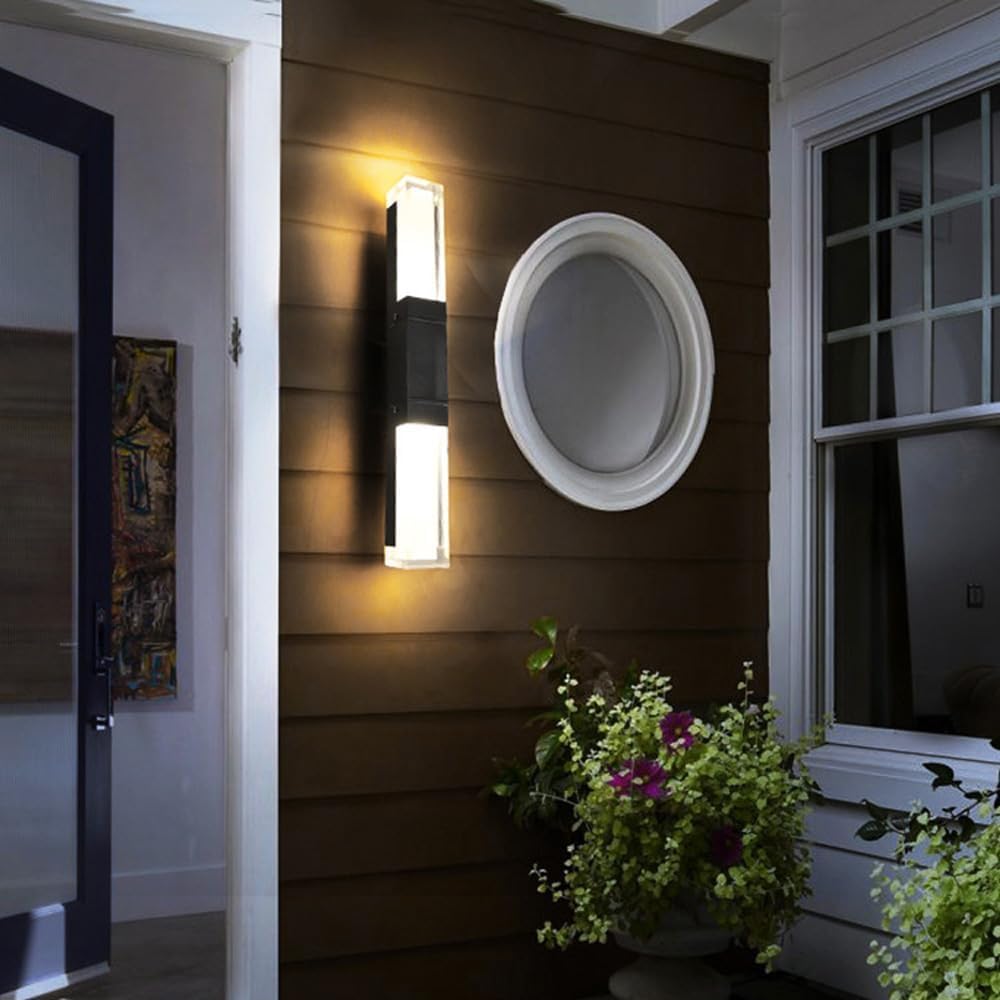 Contemporary Black Aluminum LED Outdoor Wall Lights – IP65 Waterproof Design