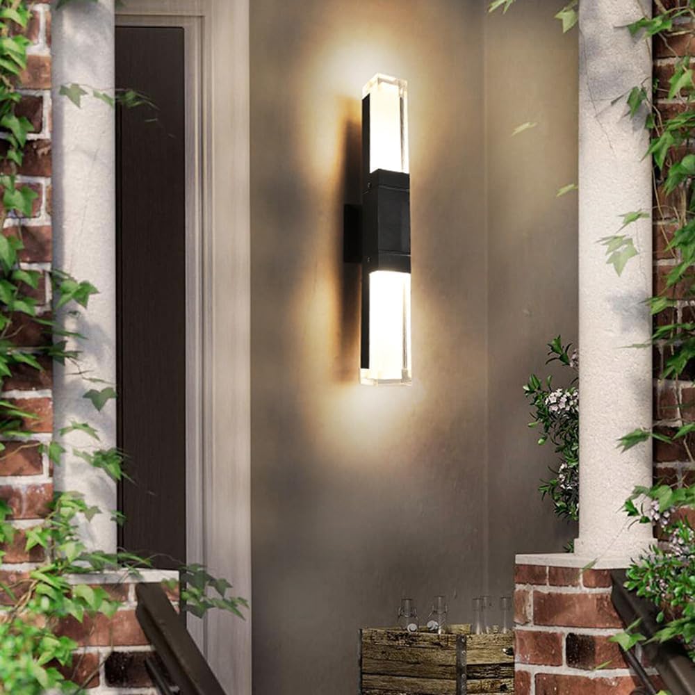 Contemporary Black Aluminum LED Outdoor Wall Lights – IP65 Waterproof Design