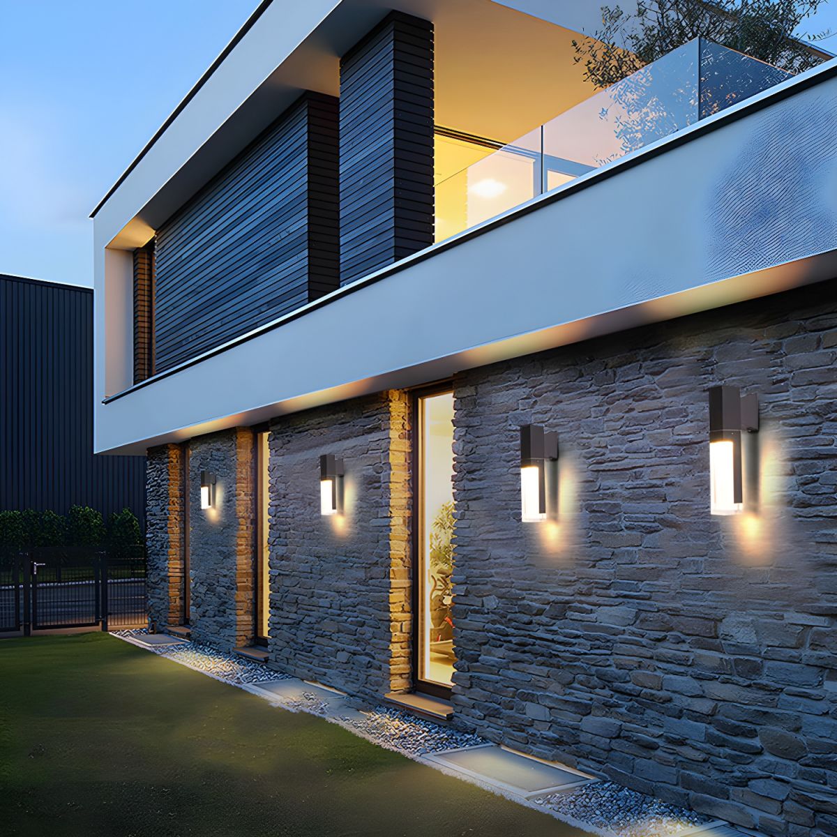 Contemporary Black Aluminum LED Outdoor Wall Lights – IP65 Waterproof Design
