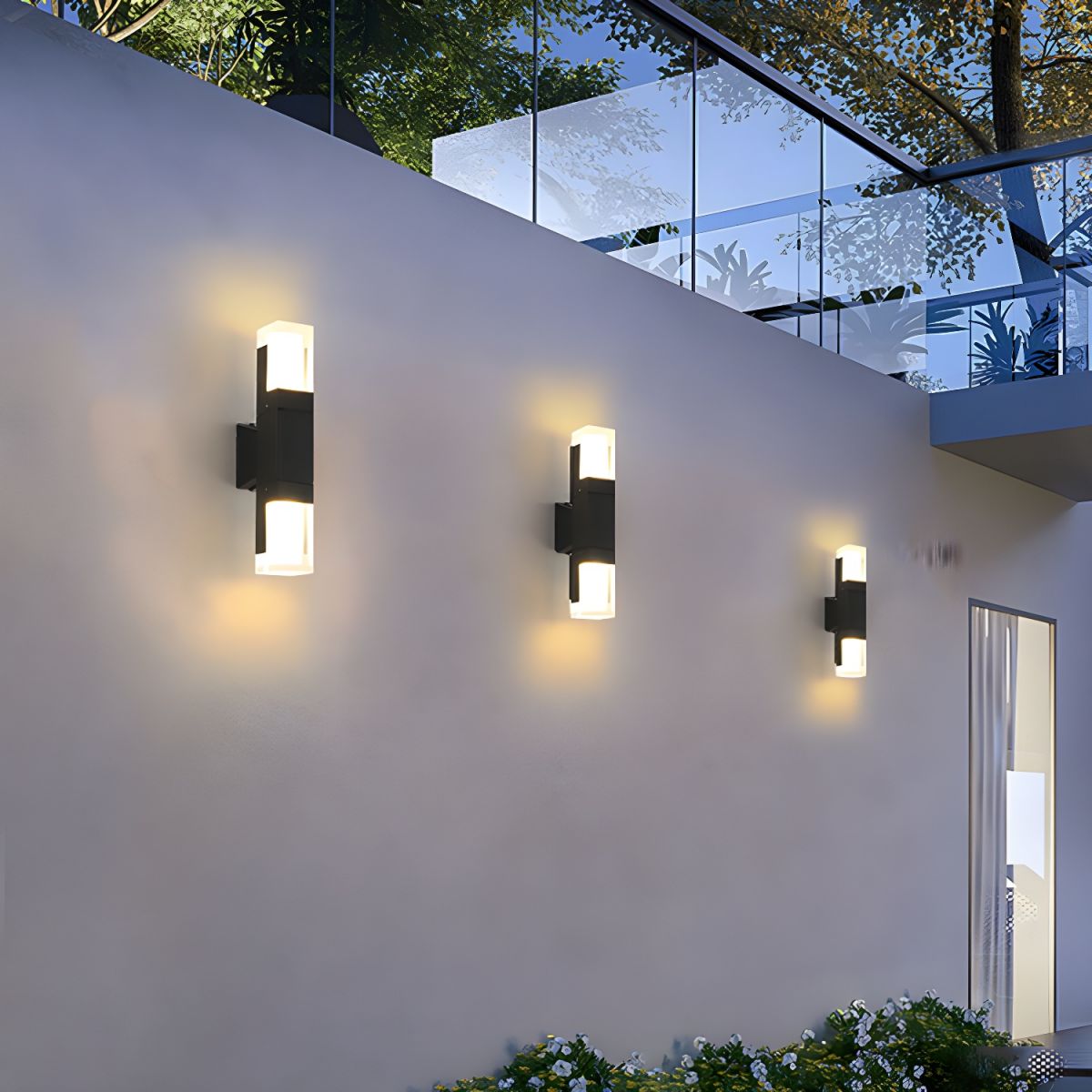 Contemporary Black Aluminum LED Outdoor Wall Lights – IP65 Waterproof Design