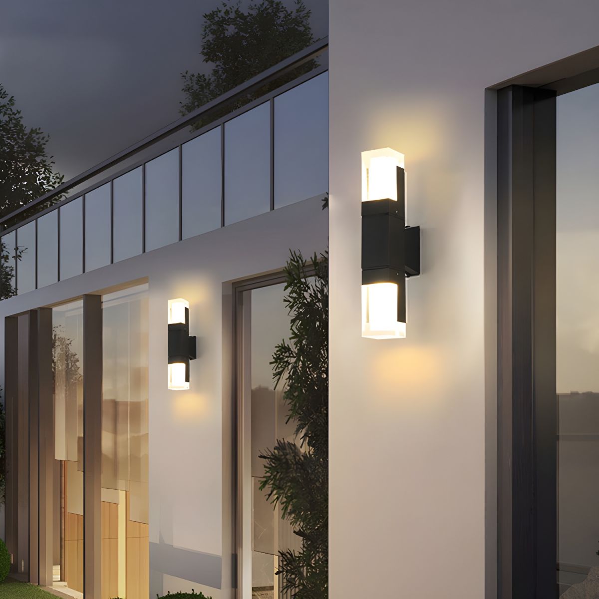 Contemporary Black Aluminum LED Outdoor Wall Lights – IP65 Waterproof Design