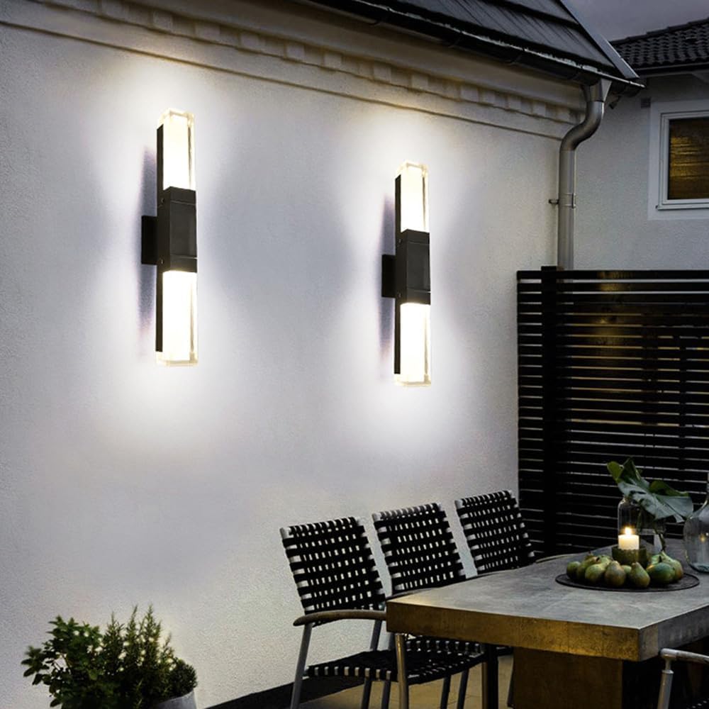 Contemporary Black Aluminum LED Outdoor Wall Lights – IP65 Waterproof Design