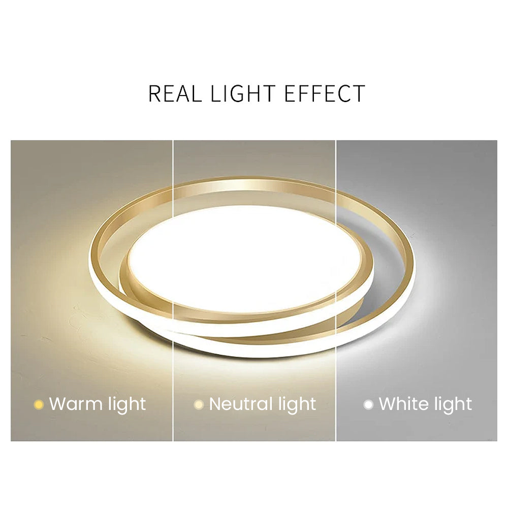 Duo Ring LED Ceiling Light Fixture – Elegant Flush Mount Ceiling Light for Inviting Ambient Lighting in Any Room