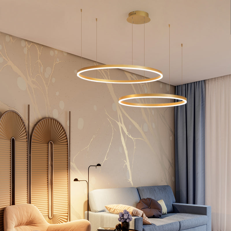 Elegant Black Pendant Light – Dimmable Sculpted Ring Hanging Light for Kitchen or Dining Room Decor