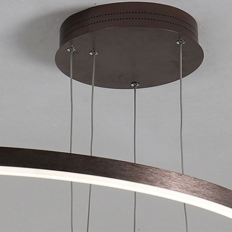 Elegant Black Pendant Light – Dimmable Sculpted Ring Hanging Light for Kitchen or Dining Room Decor