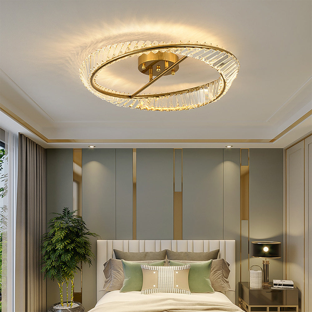 Elegant Crystal LED Flush Mount Ceiling Light Fixture – Soft Illumination for Home Décor