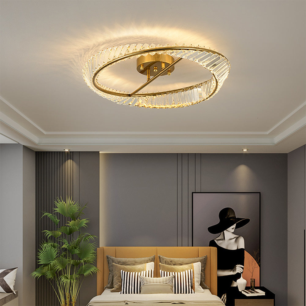 Elegant Crystal LED Flush Mount Ceiling Light Fixture – Soft Illumination for Home Décor