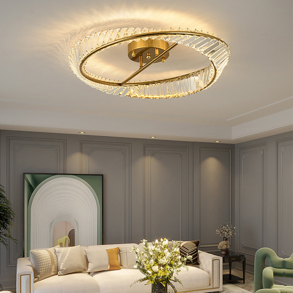 Elegant Crystal LED Flush Mount Ceiling Light Fixture – Soft Illumination for Home Décor