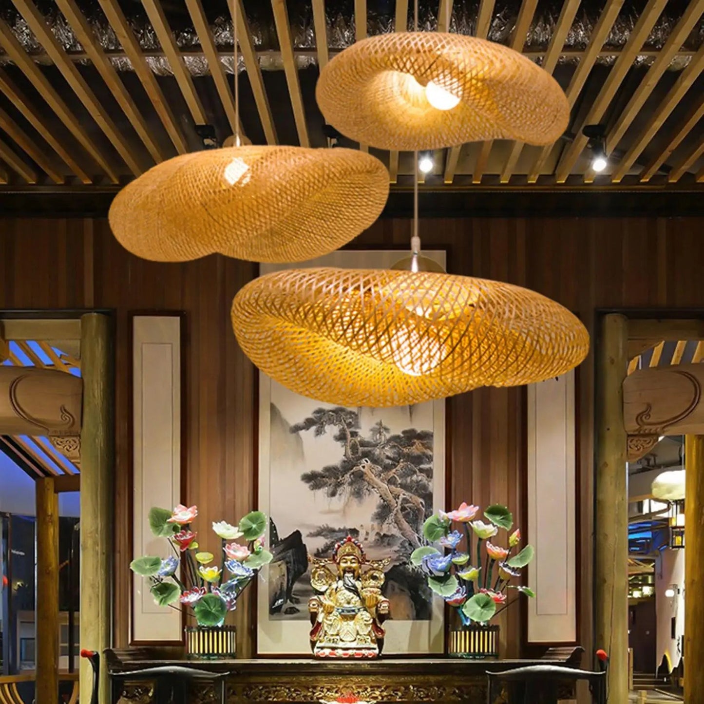BambooGlow – Eco-Friendly LED Pendant Lamp with Vintage Charm