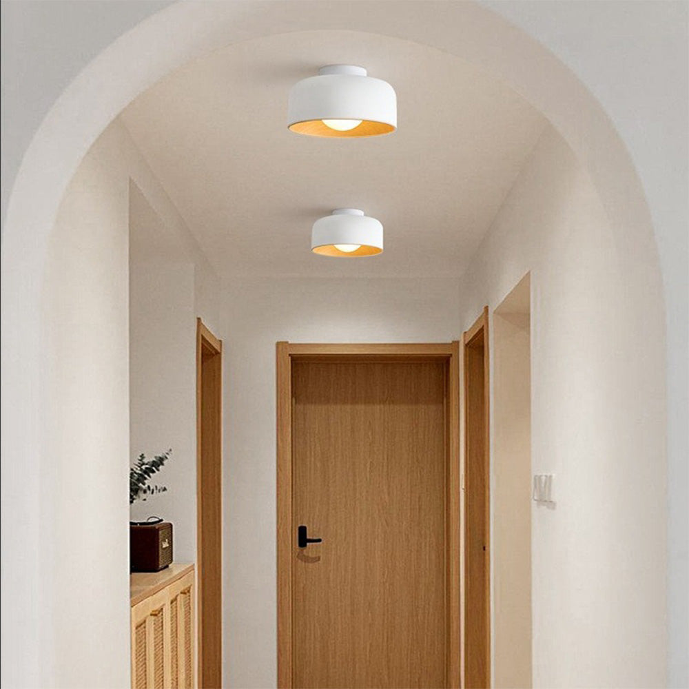 Minimalist Flush Mount Ceiling Light Fixture – Soft Ambient Glow, Customizable G9 LED Bulb Compatible, Modern Iron Design