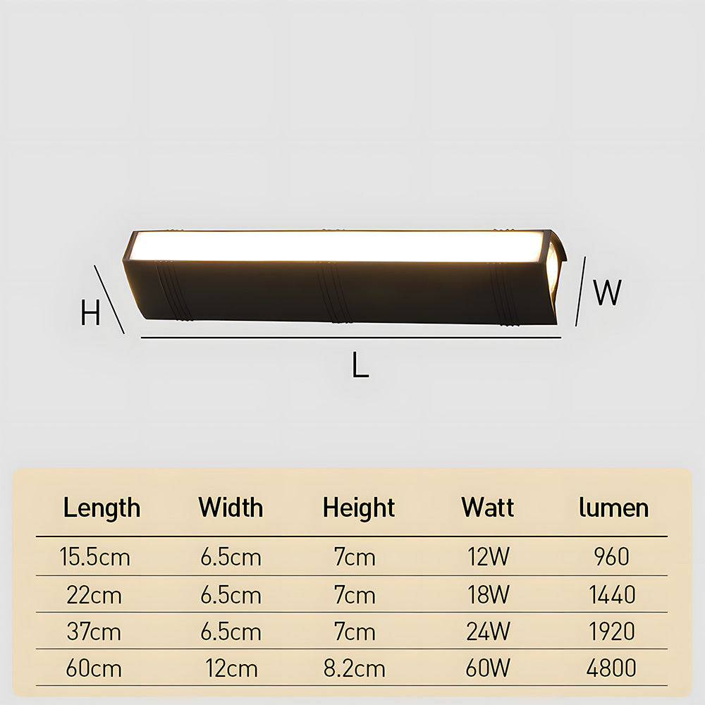Contemporary Rain-Resistant LED Exterior Wall Fixture - Stylish Illumination for Outdoor Spaces