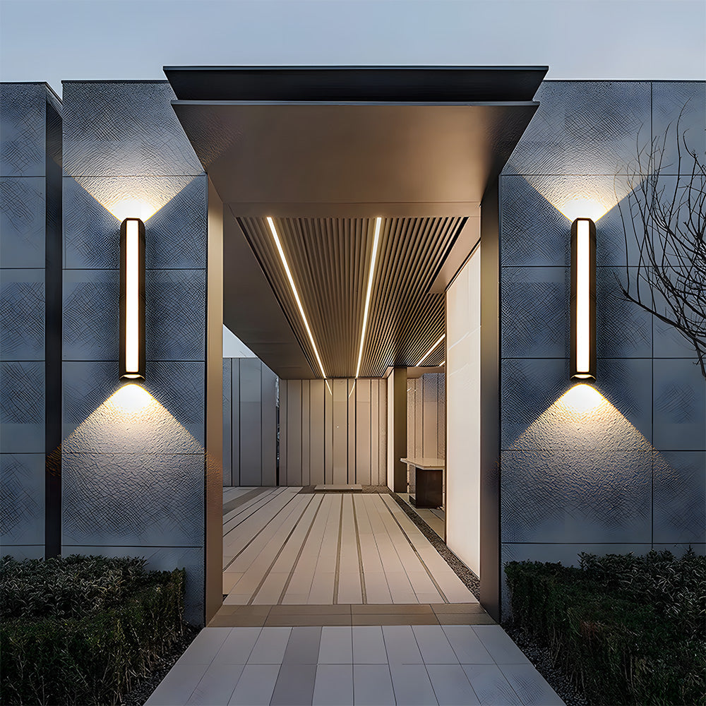 Contemporary Rain-Resistant LED Exterior Wall Fixture - Stylish Illumination for Outdoor Spaces