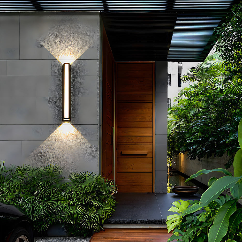Contemporary Rain-Resistant LED Exterior Wall Fixture - Stylish Illumination for Outdoor Spaces