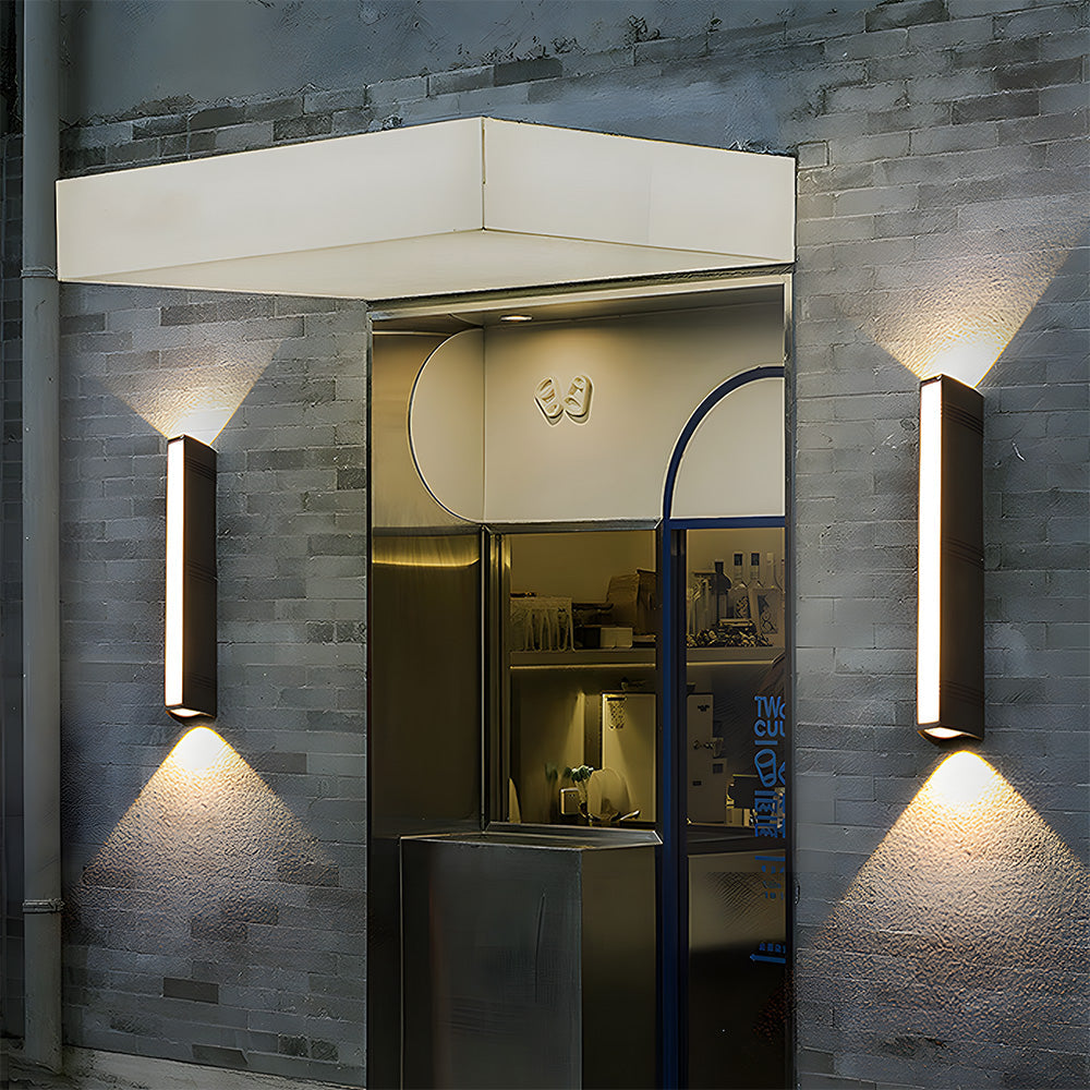 Contemporary Rain-Resistant LED Exterior Wall Fixture - Stylish Illumination for Outdoor Spaces