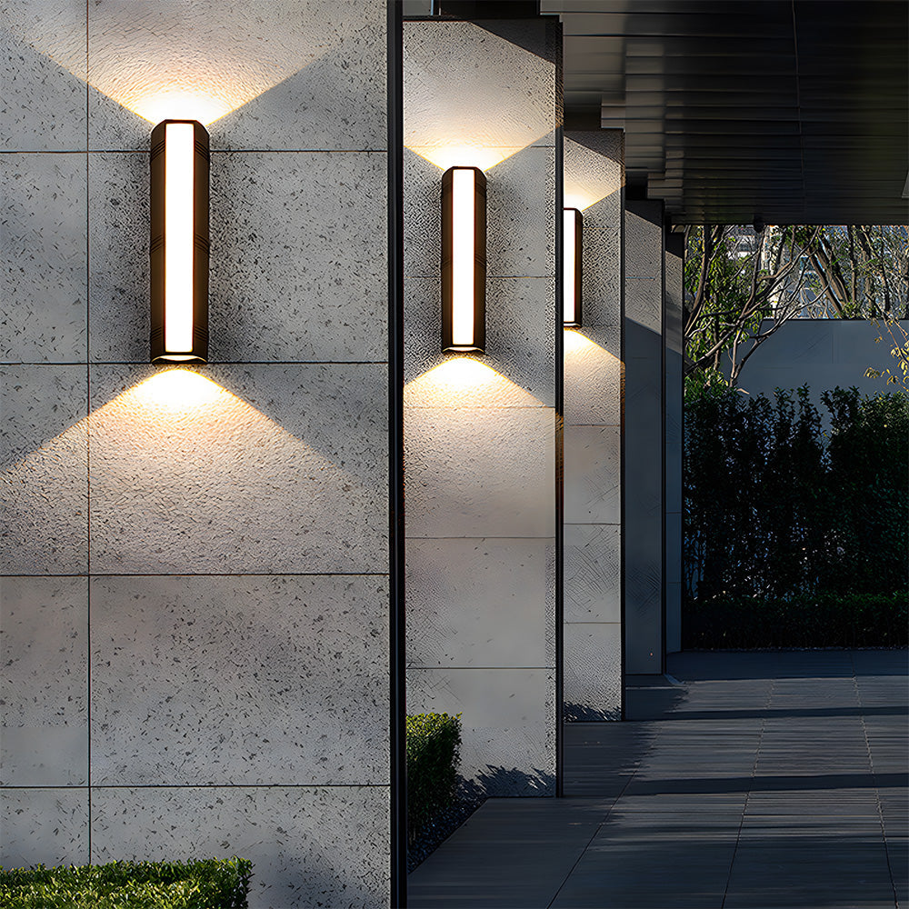 Contemporary Rain-Resistant LED Exterior Wall Fixture - Stylish Illumination for Outdoor Spaces