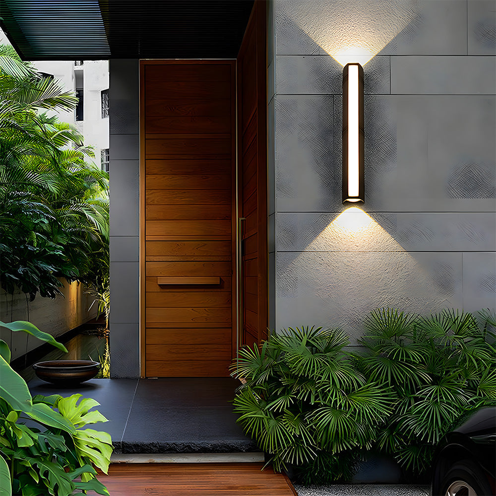 Contemporary Rain-Resistant LED Exterior Wall Fixture - Stylish Illumination for Outdoor Spaces