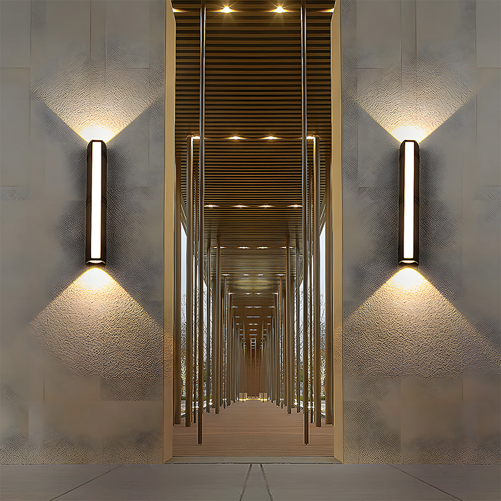 Contemporary Rain-Resistant LED Exterior Wall Fixture - Stylish Illumination for Outdoor Spaces