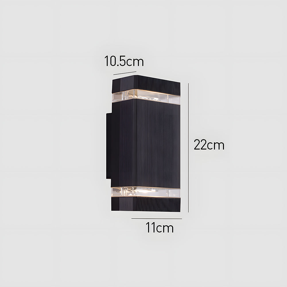 Modern IP65 Black Outdoor Wall Light – Up Down Illumination for Gardens and Patios