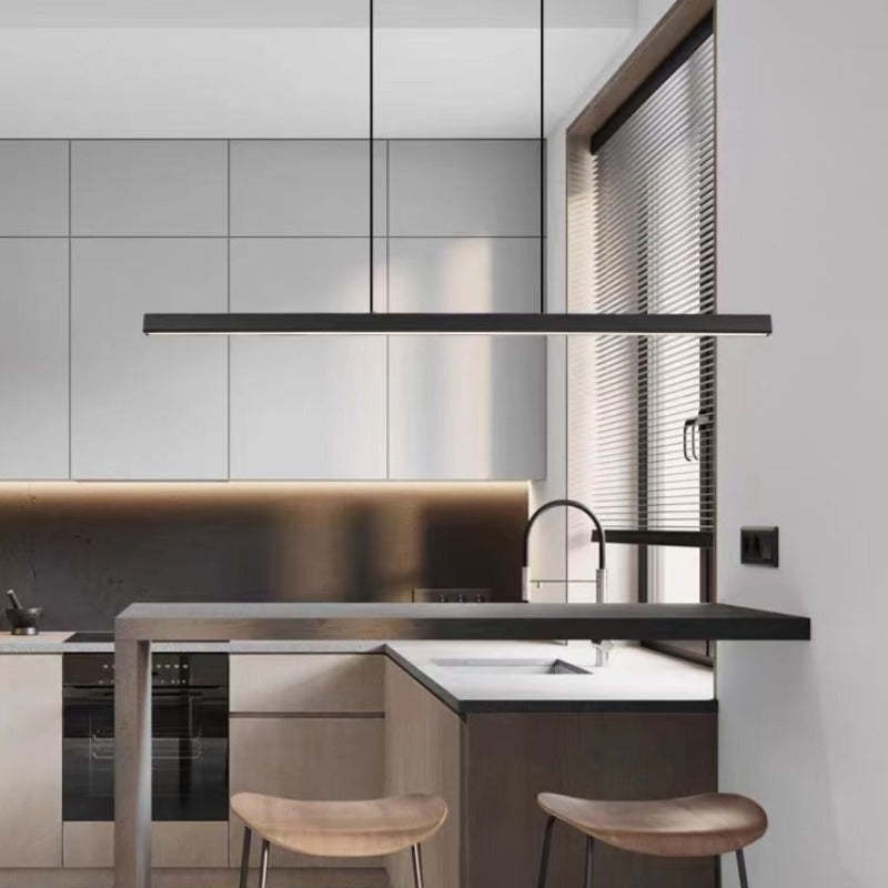 Modern Industrial Black Pendant Light – LED Hanging Ceiling Fixture for Kitchen and Dining Spaces