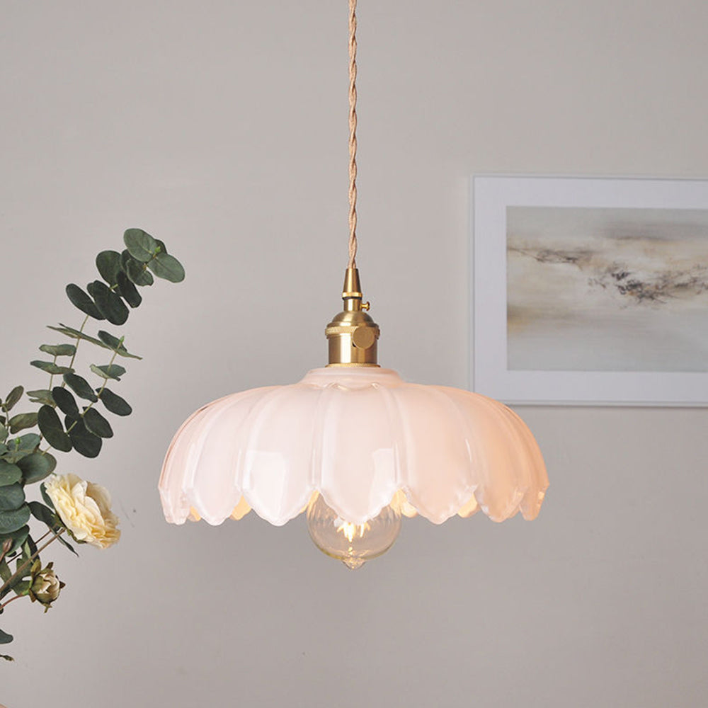 Blossom Glow Ceramic Pendant Lamp - Elegant Floral-Inspired Lighting Fixture