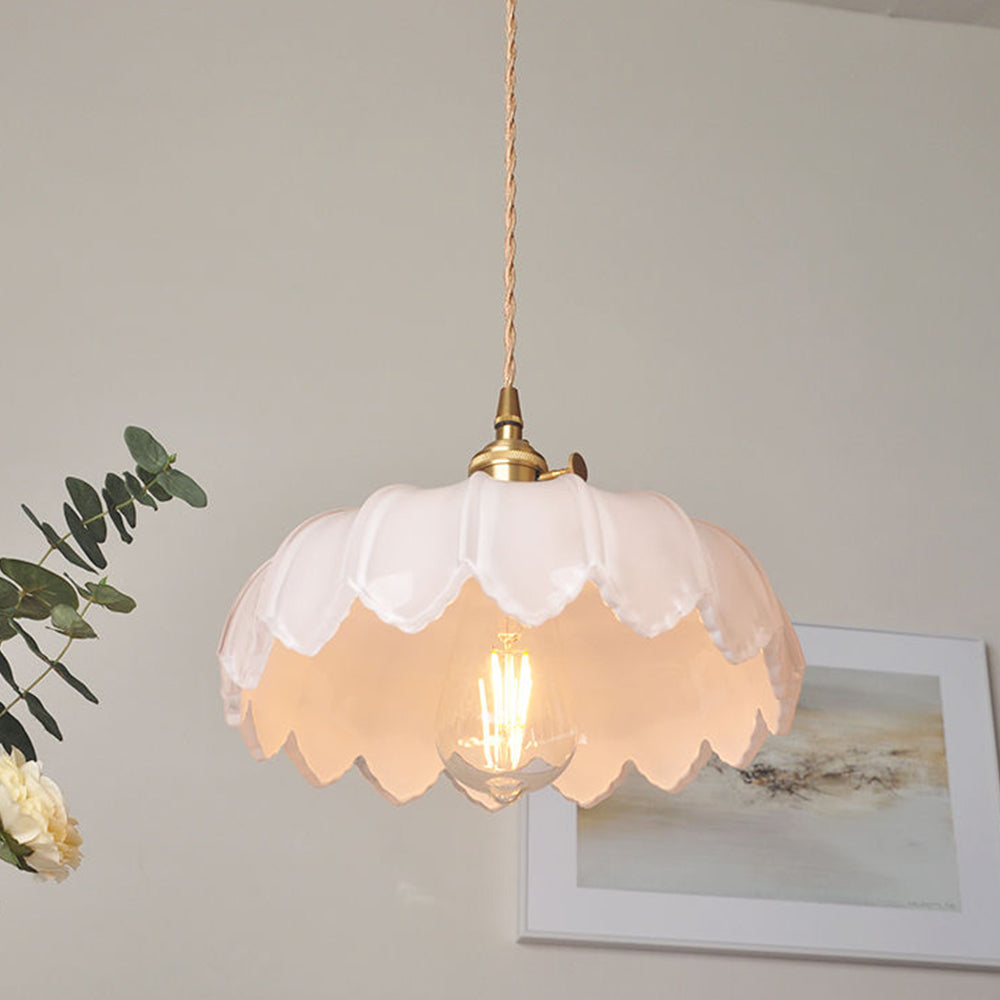 Blossom Glow Ceramic Pendant Lamp - Elegant Floral-Inspired Lighting Fixture