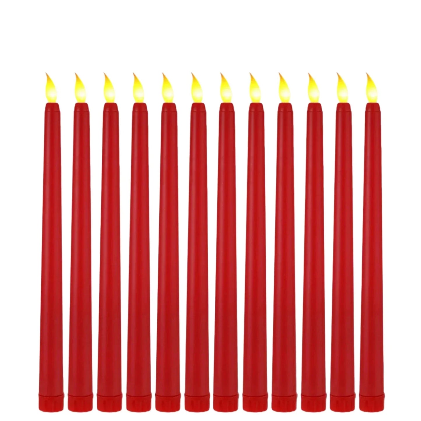 GlowShadow - Sleek Black LED Tapered Candles for Spooky Vibes & Wedding Elegance