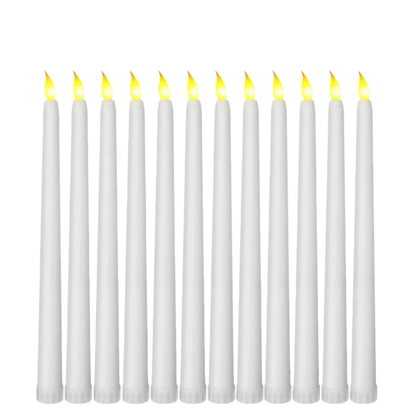 GlowShadow - Sleek Black LED Tapered Candles for Spooky Vibes & Wedding Elegance