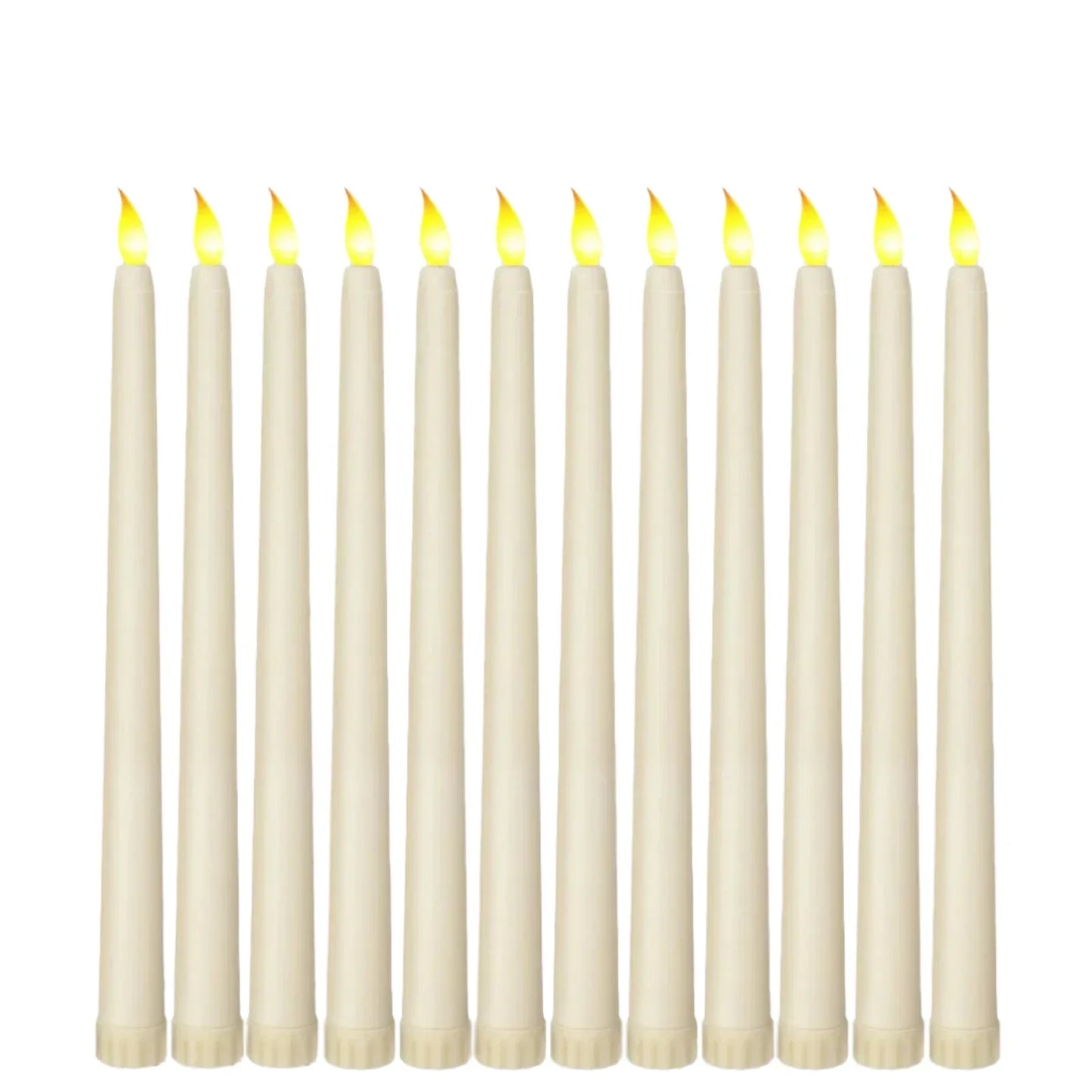 GlowShadow - Sleek Black LED Tapered Candles for Spooky Vibes & Wedding Elegance