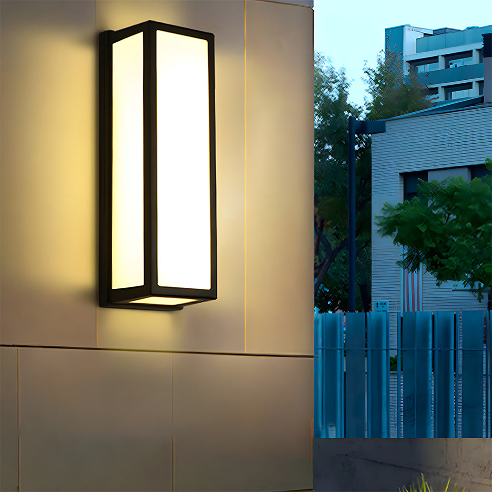 Waterproof LED Outdoor Wall Light with Modern Black Hardware Design – Perfect for Patios and Entrances