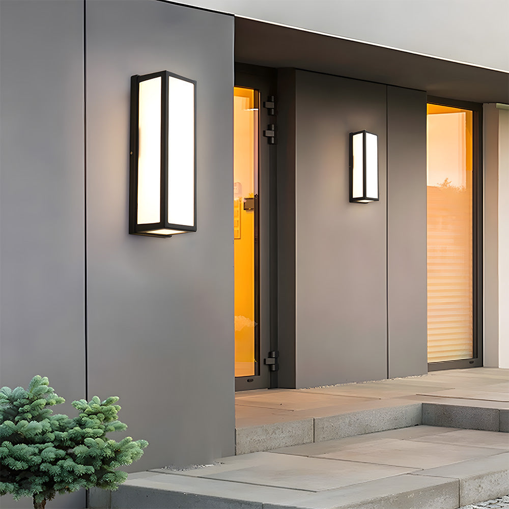 Waterproof LED Outdoor Wall Light with Modern Black Hardware Design – Perfect for Patios and Entrances