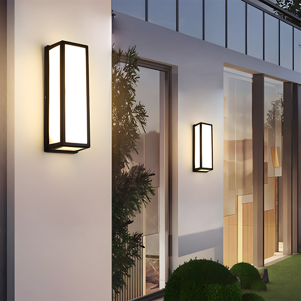 Waterproof LED Outdoor Wall Light with Modern Black Hardware Design – Perfect for Patios and Entrances