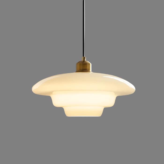 White Glass Pendant Light – Adjustable Height Mid-Century Kitchen Pendant Lighting for Elegant Interiors