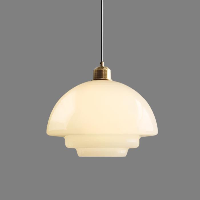 White Glass Pendant Light – Adjustable Height Mid-Century Kitchen Pendant Lighting for Elegant Interiors