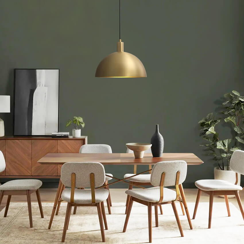 Modern Brass Dome Pendant Light – Adjustable Hanging Light for Kitchen Island and Dining Area, 1-Light E27 Socket-6