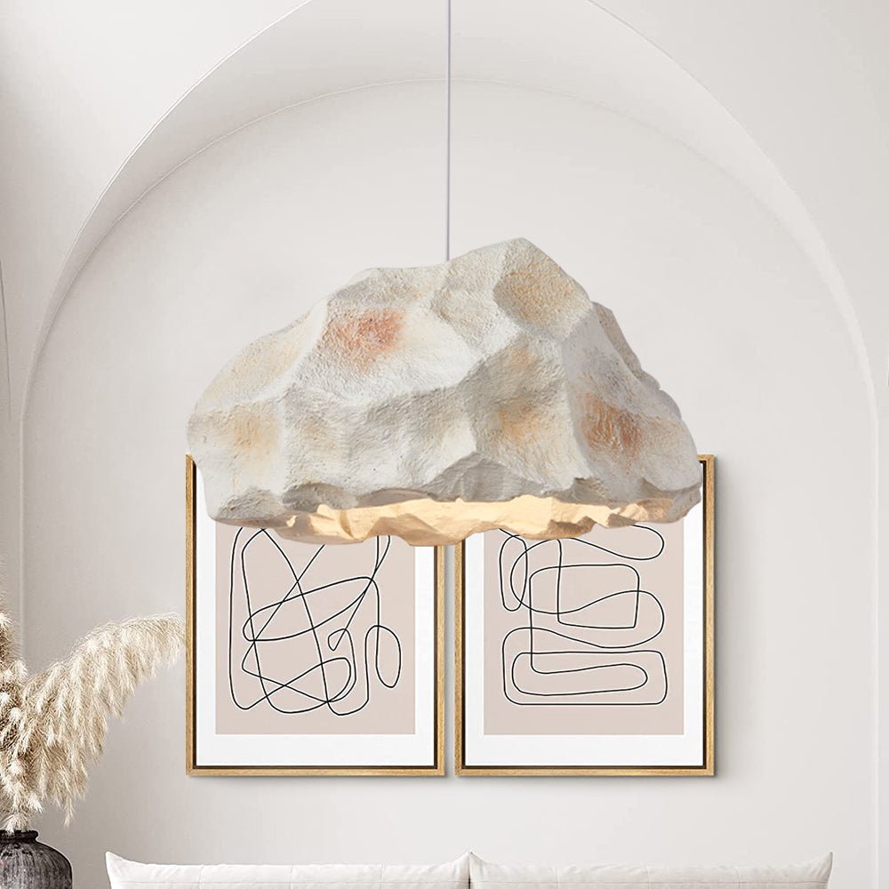 Variant image for Nordic Stone Rock Pendant Light – Minimalist Black Hanging Light with Adjustable Cable for Kitchen and Home Décor-4