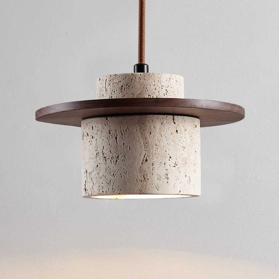Elegant Stone-Inspired Pendant Lamp - A Chic Lighting Solution with a Unique Natural Finish