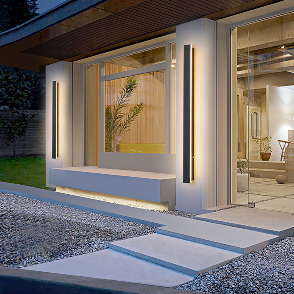 KAVEN - Modern Black LED Outdoor Wall Light for Gardens & Patios