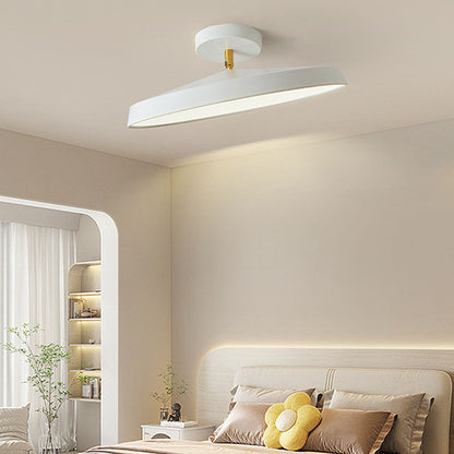 NOVÉO – Minimalist White LED Semi-Flush Ceiling Light