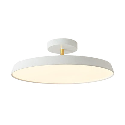 NOVÉO – Minimalist White LED Semi-Flush Ceiling Light