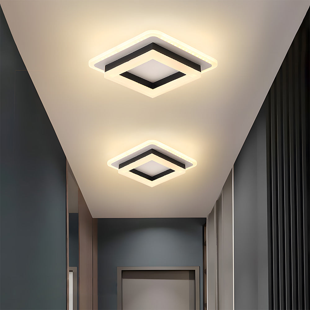 NOVARA - Modern Square LED Ceiling Light for Hallways & Living Spaces