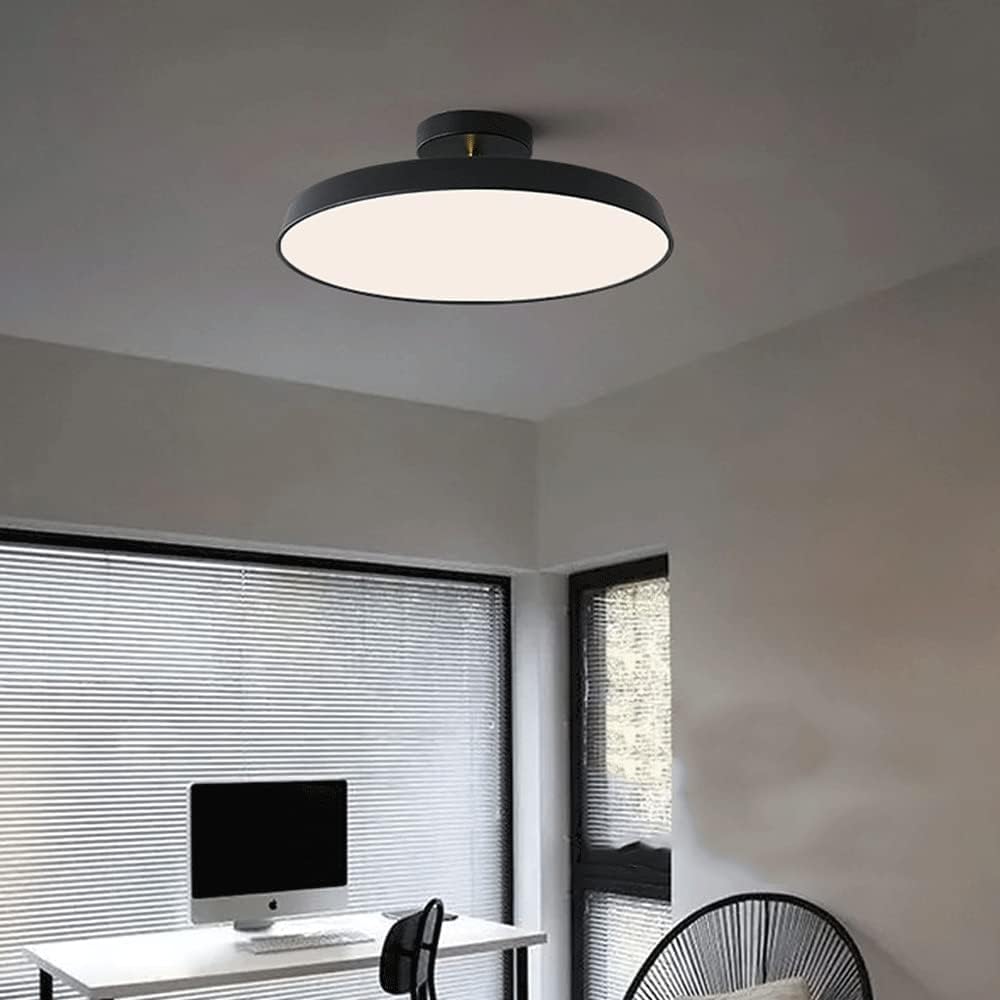 NOVÉO – Minimalist White LED Semi-Flush Ceiling Light