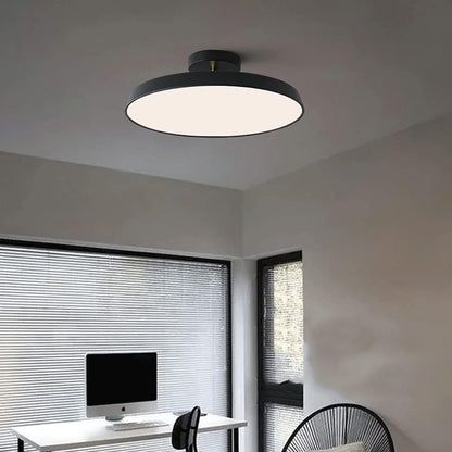 NOVÉO – Minimalist White LED Semi-Flush Ceiling Light