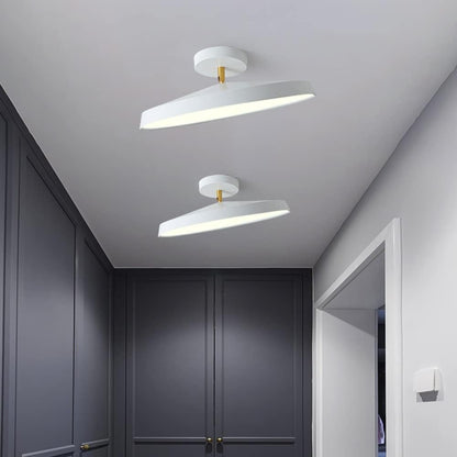NOVÉO – Minimalist White LED Semi-Flush Ceiling Light