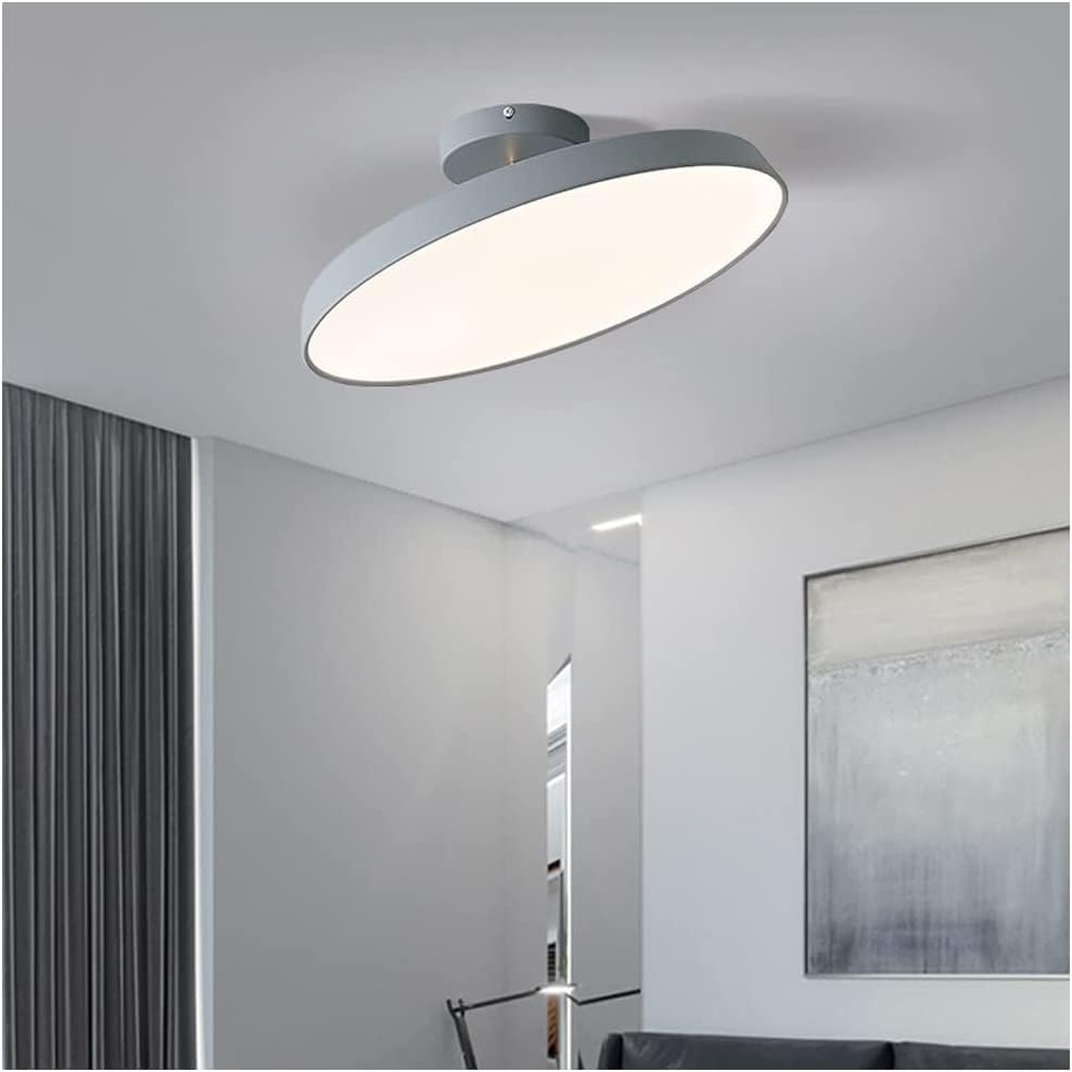 NOVÉO – Minimalist White LED Semi-Flush Ceiling Light