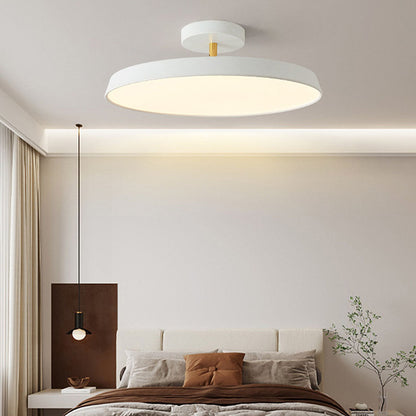 NOVÉO – Minimalist White LED Semi-Flush Ceiling Light